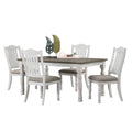 5-Piece Two-tone Brown and White Dining Set O21130