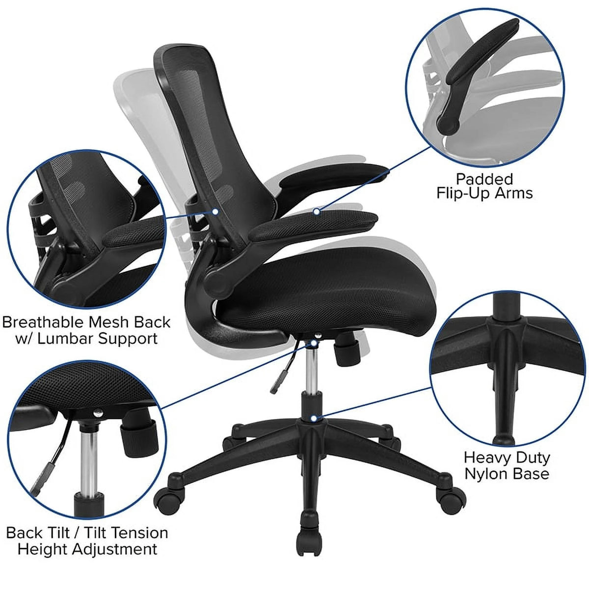 Mahogany Electric Height Adjustable Standing Desk with Black Mesh Swivel Ergonomic Task Office Chair T445