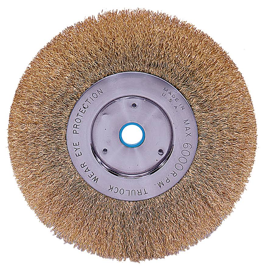 Crimped Wire Wheel 6 in D x 1/2 in W Brass Q65217