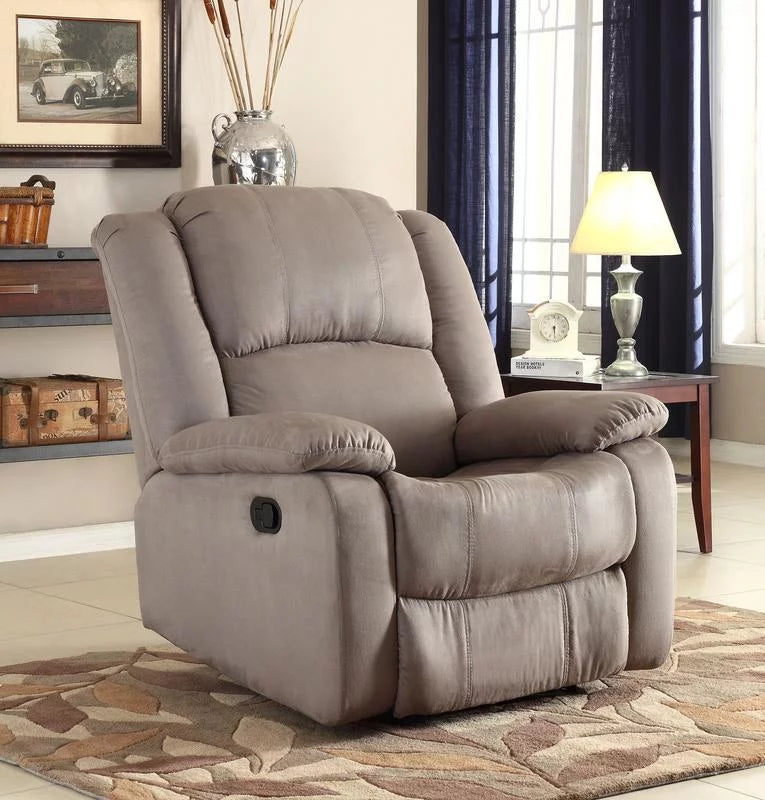 Gray Microfiber Recliner A1915