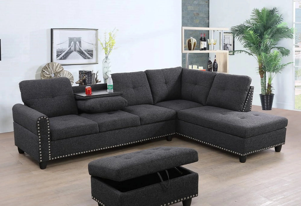 Sleeper Sectional with Storage Ottoman C195601