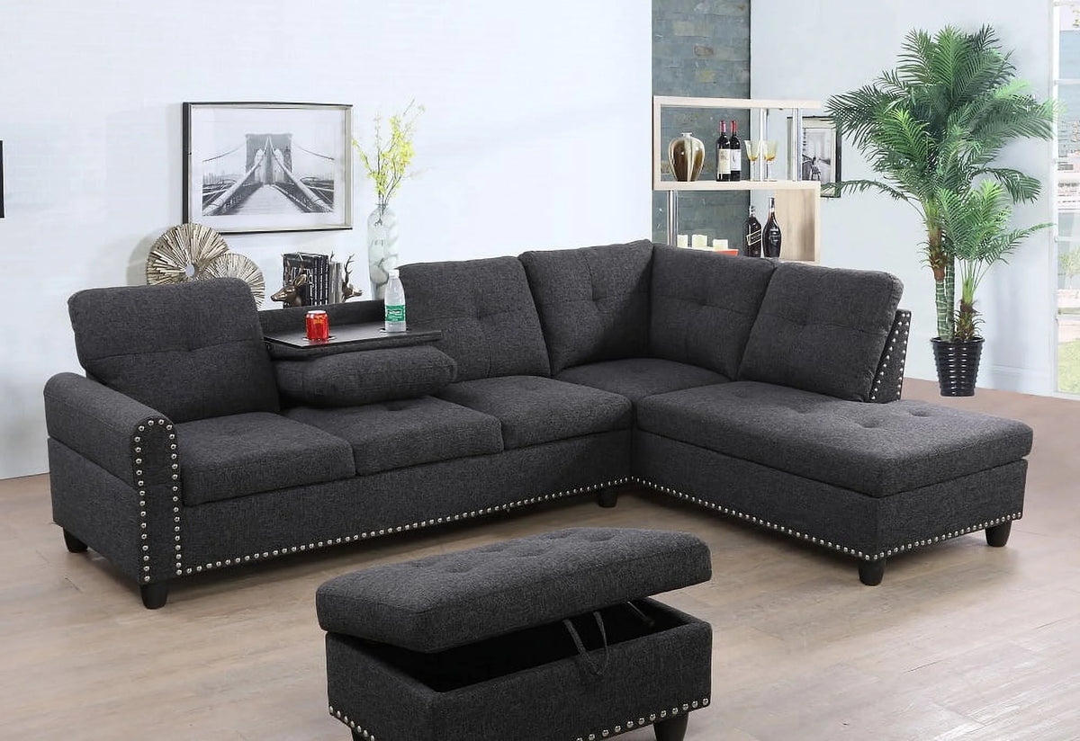 Sleeper Sectional with Storage Ottoman C195601