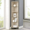 4 Glass Shelf Bookcase, 48 Inch, Dark Walnut O48294