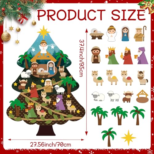 Felt Christmas Tree Set with 20 Detachable Ornaments C80860