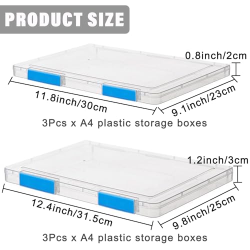Clear A4 Plastic File Storage Box W340