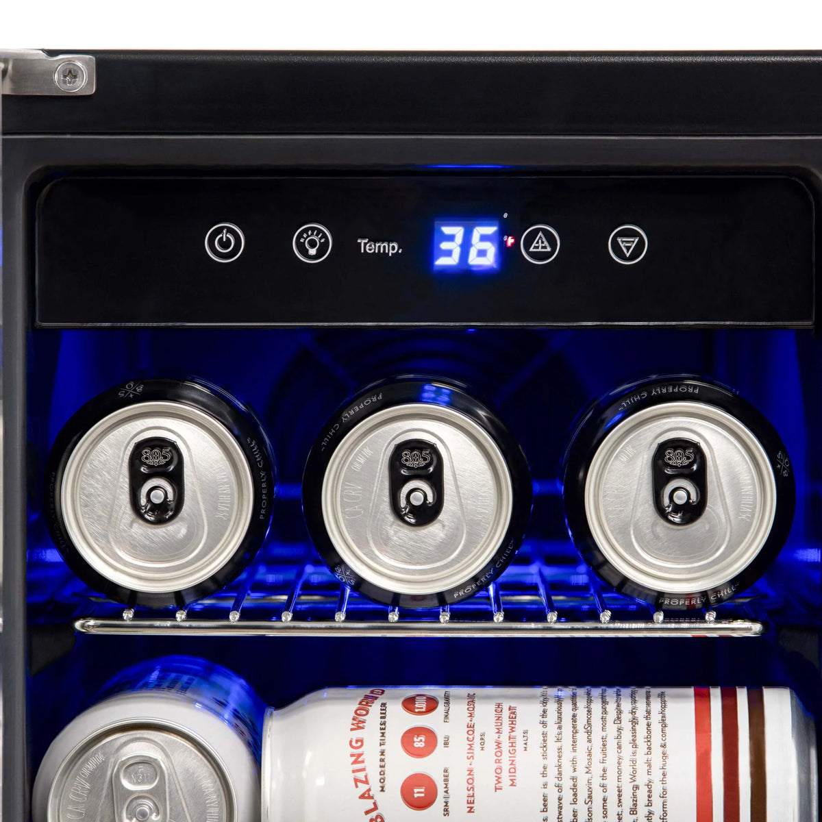 18 Bottle 60 Can Dual Zone Stainless Steel Wine and Beverage Refrigerator O360071