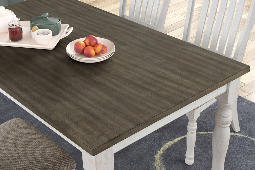 5-Piece Two-tone Brown and White Dining Set O21130