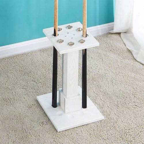 Freestanding Wooden Pool Cue Rack 8 Cue Capacity White T809353