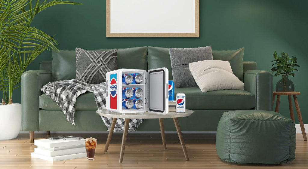 6 Can Mini Beverage Fridge with 12V Car Adaptor I9258