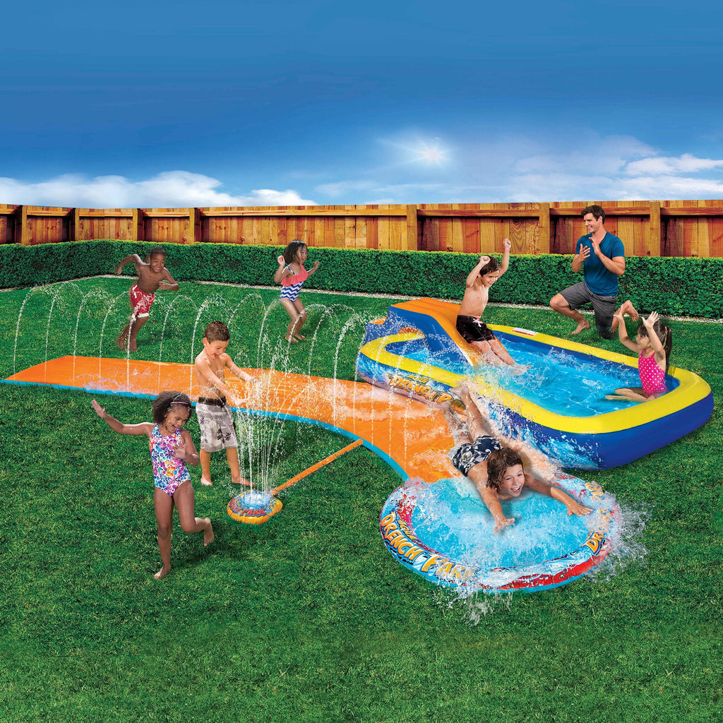 3-in-1 Splash Park with Pool, Sprinkler & Waterslide M441