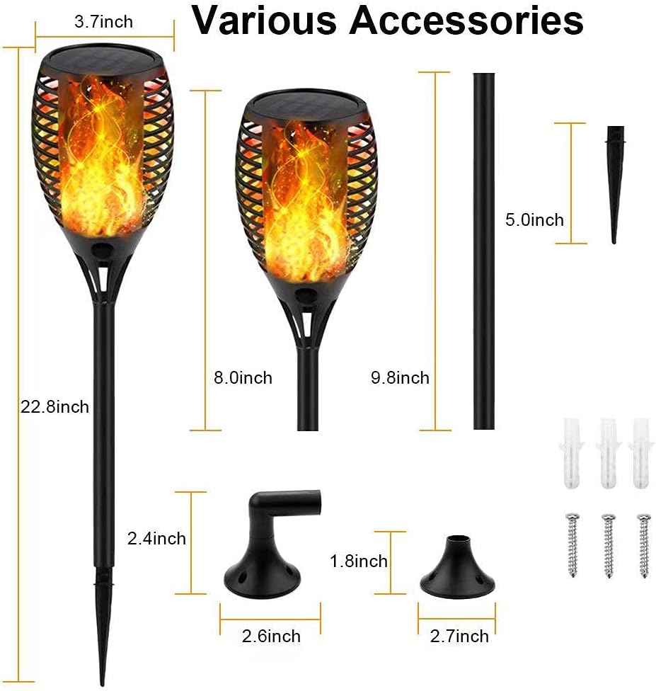 6 Pack Waterproof Solar Torch Lights Q89926