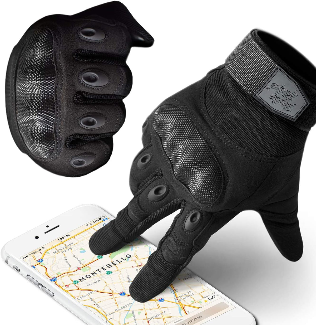 Lightweight Carbon Fiber Motorcycle Gloves with Touch Screen Fingertips P61488
