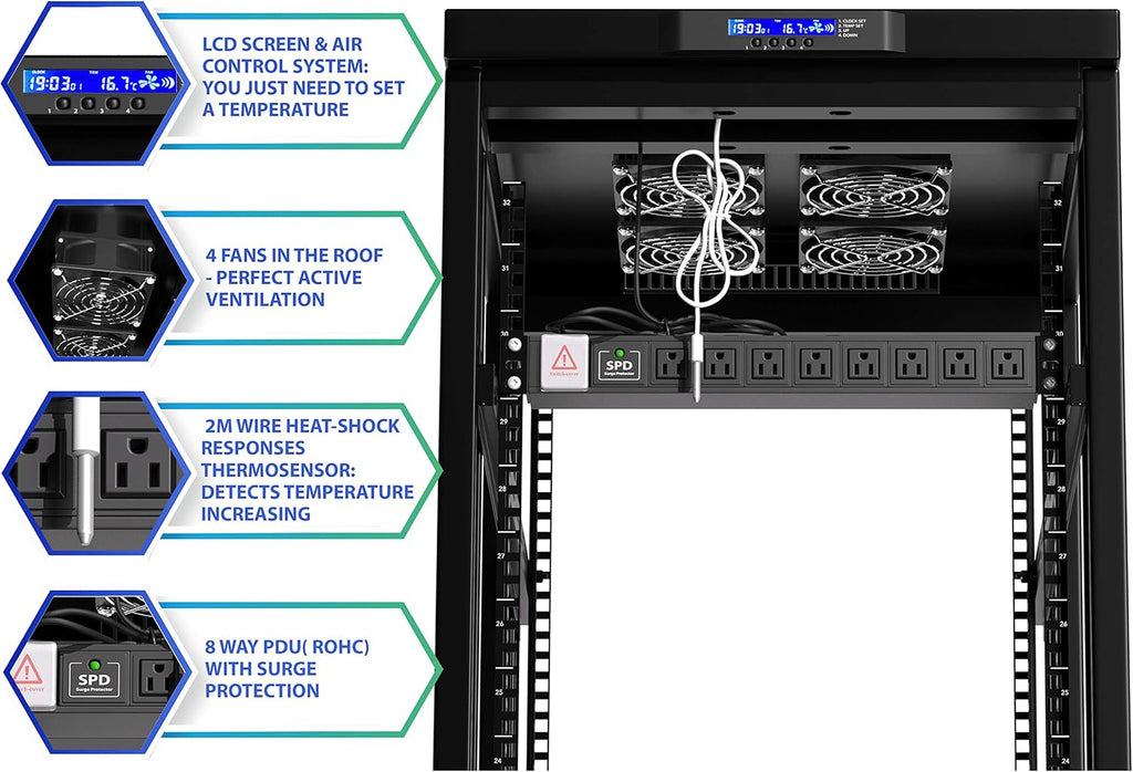 22 U Free Standing Network Rack Cabinet F38095