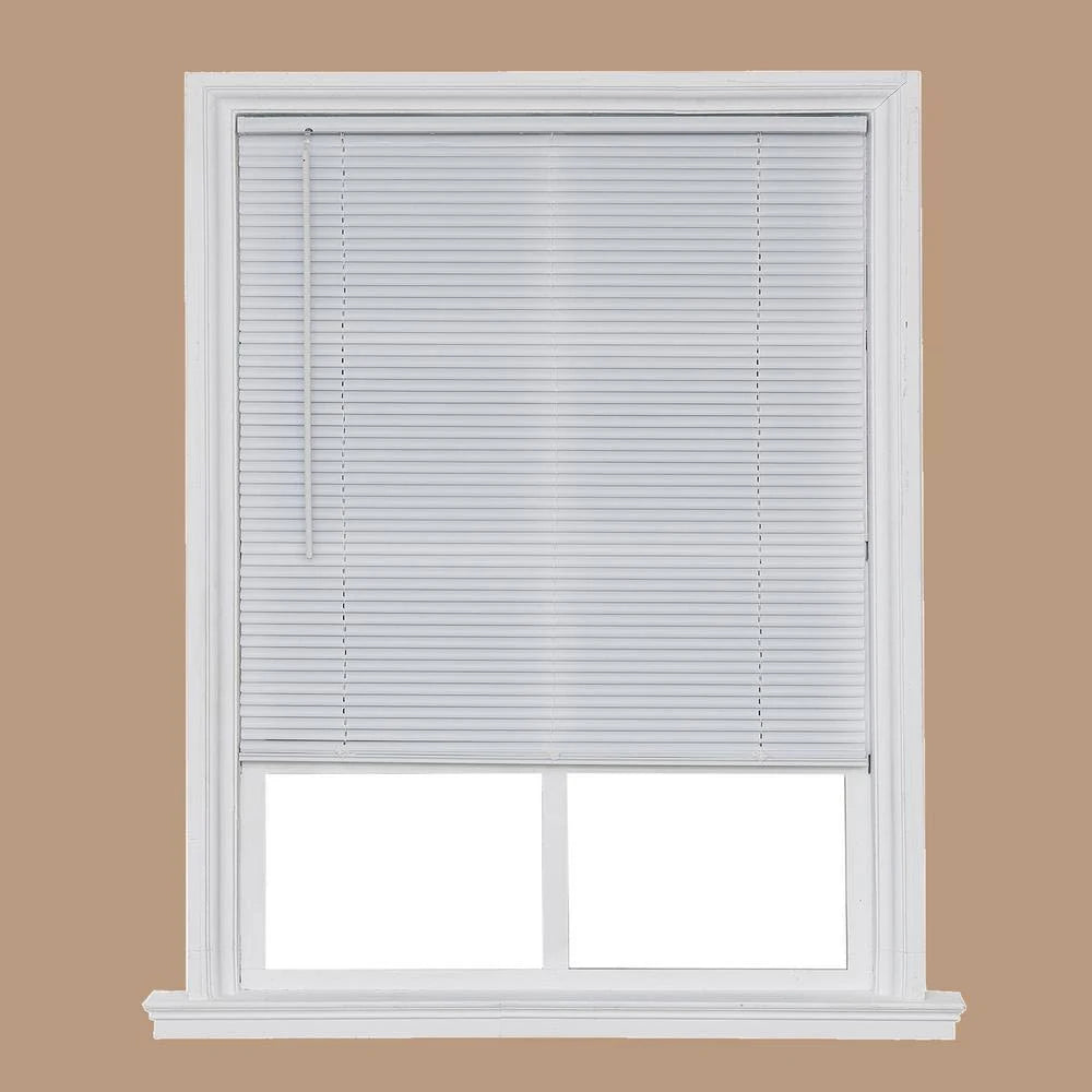 White Vinyl Cordless Light Filtering Mini Blinds G138510