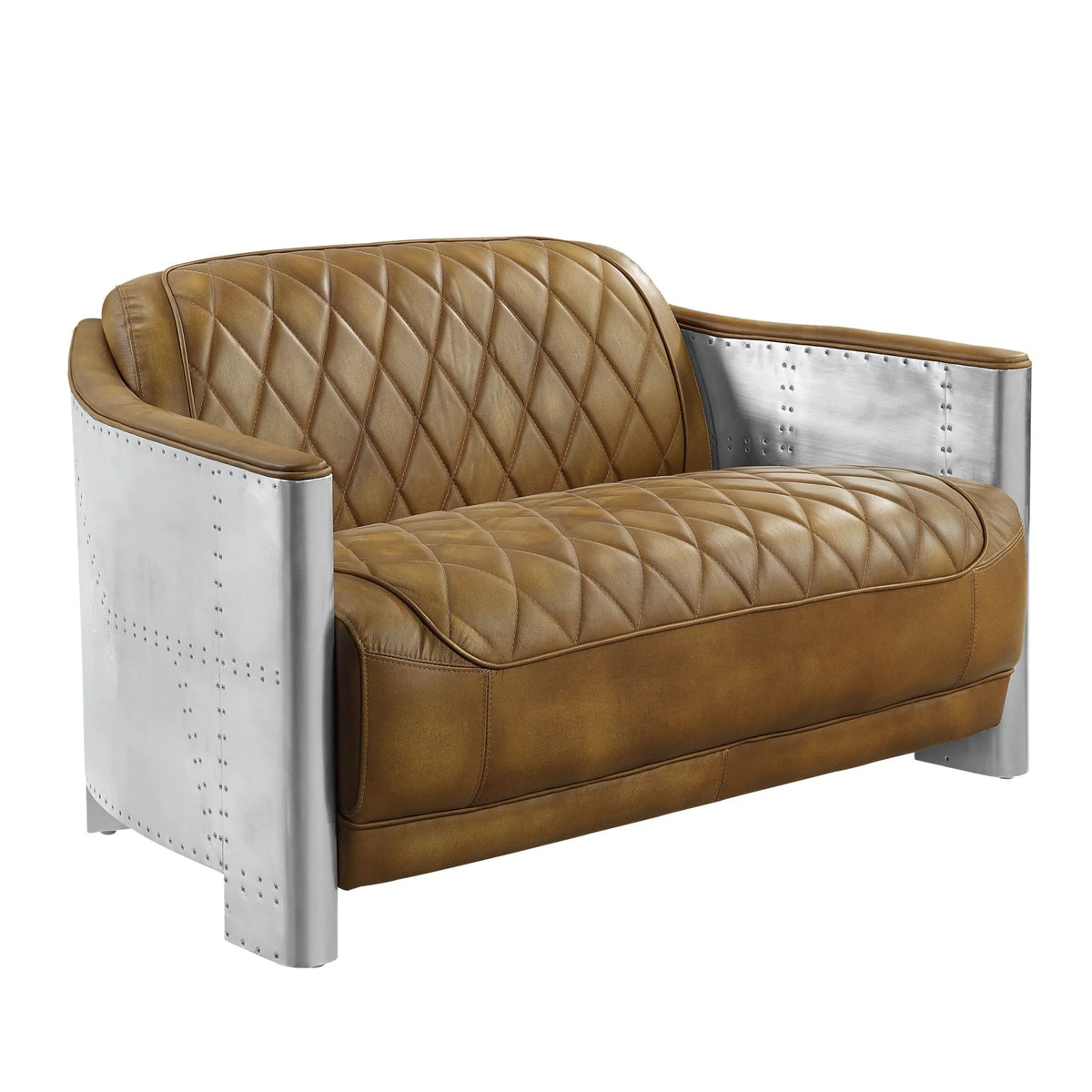 Espresso Top Grain Leather Loveseat A595