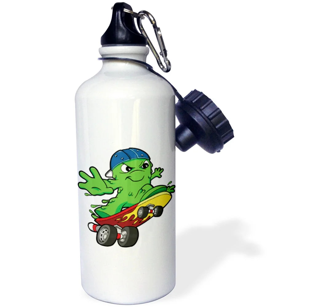 Silly Boogie Monster on a Skateboard Sports Water Bottle, 21oz J224