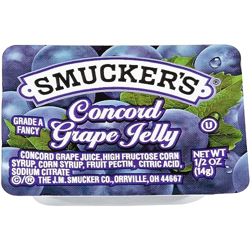 0.5 Ounce 200 Count Strawberry Jam and Grape Jelly Assortment O47465