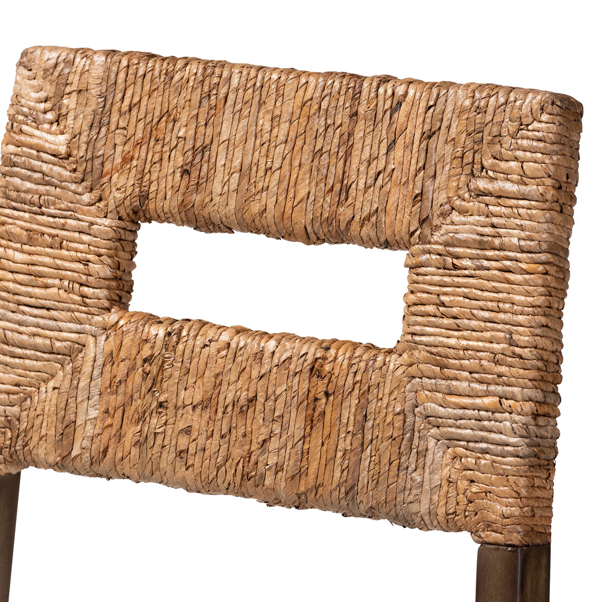 Dark Brown Mahogany Wood and Rattan Dining Chair L817372