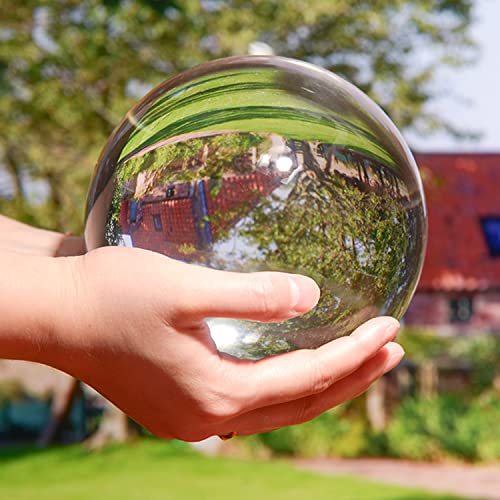 150mm Clear Crystal Ball with Wooden Stand D23870