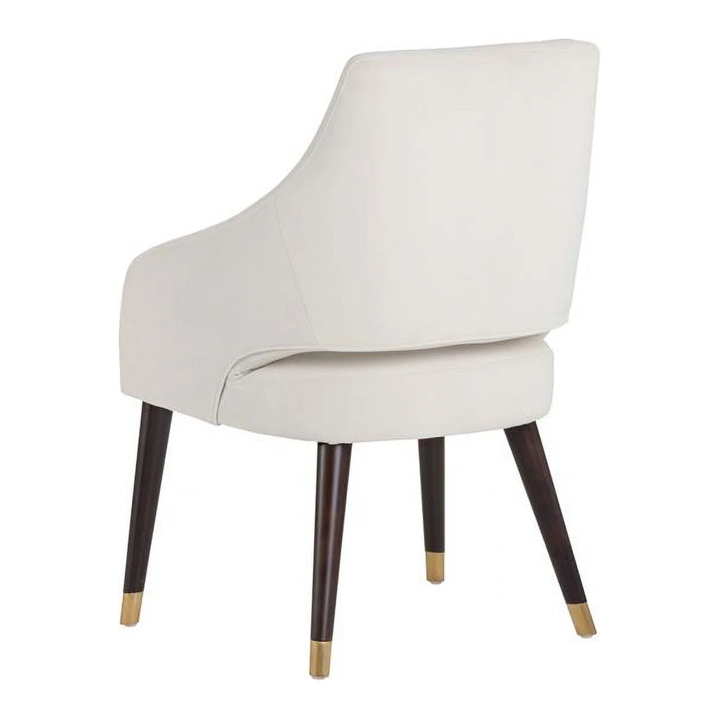 19" Fabric and Wood Dining Armchair in Calico Cream Z4546