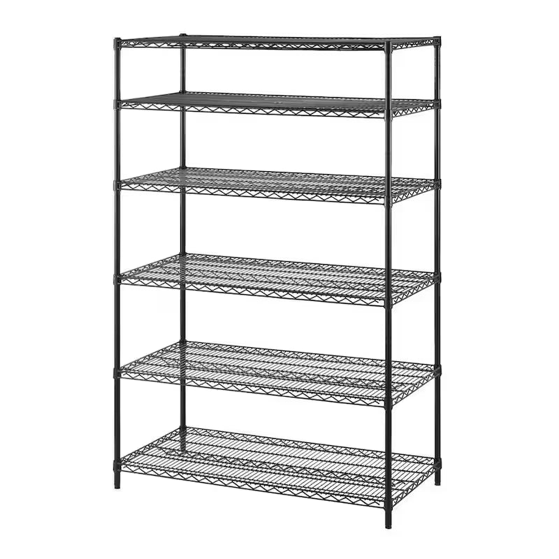 Black 6-Tier Steel Wire Shelving Unit F955265