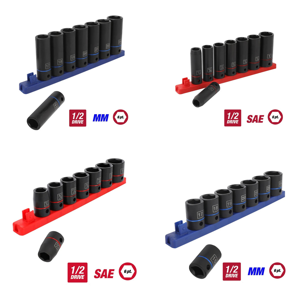 1/2 inch 9-Piece Impact Socket Set E620528
