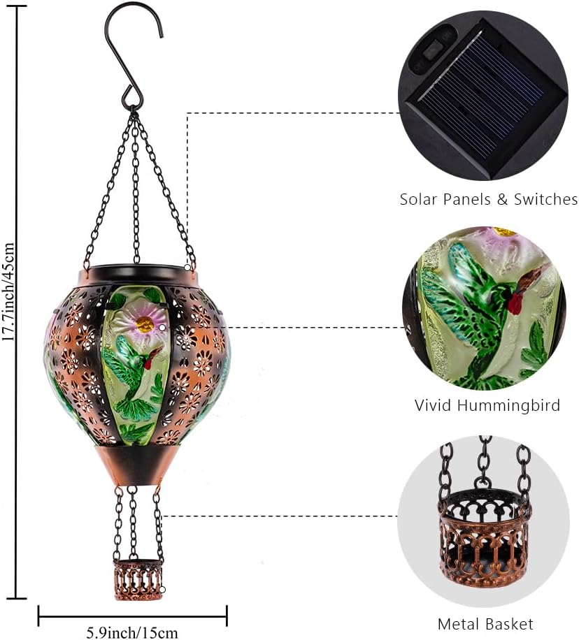 Metal & Glass Solar Lantern with Candle Holder U940