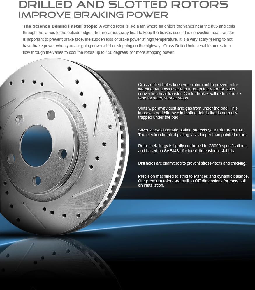 279.8mm 5 Lug Rear Rotors + Ceramic Brake Pads + Clips V514