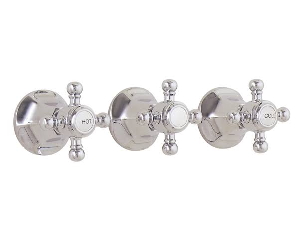 Brass Three Handle Tub and Shower Trim in Antique Nickel Z649