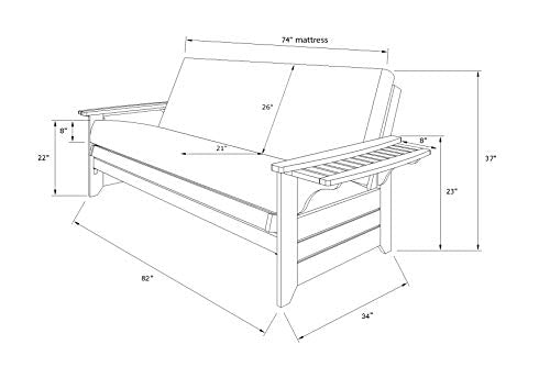 Full Size Futon with Storage Drawers in Espresso Finish Y9363