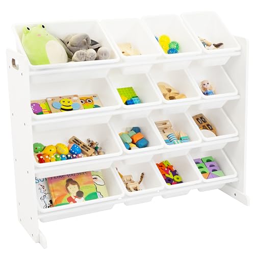 16 Removable Bins Grey White Toy Storage Organizer H190043