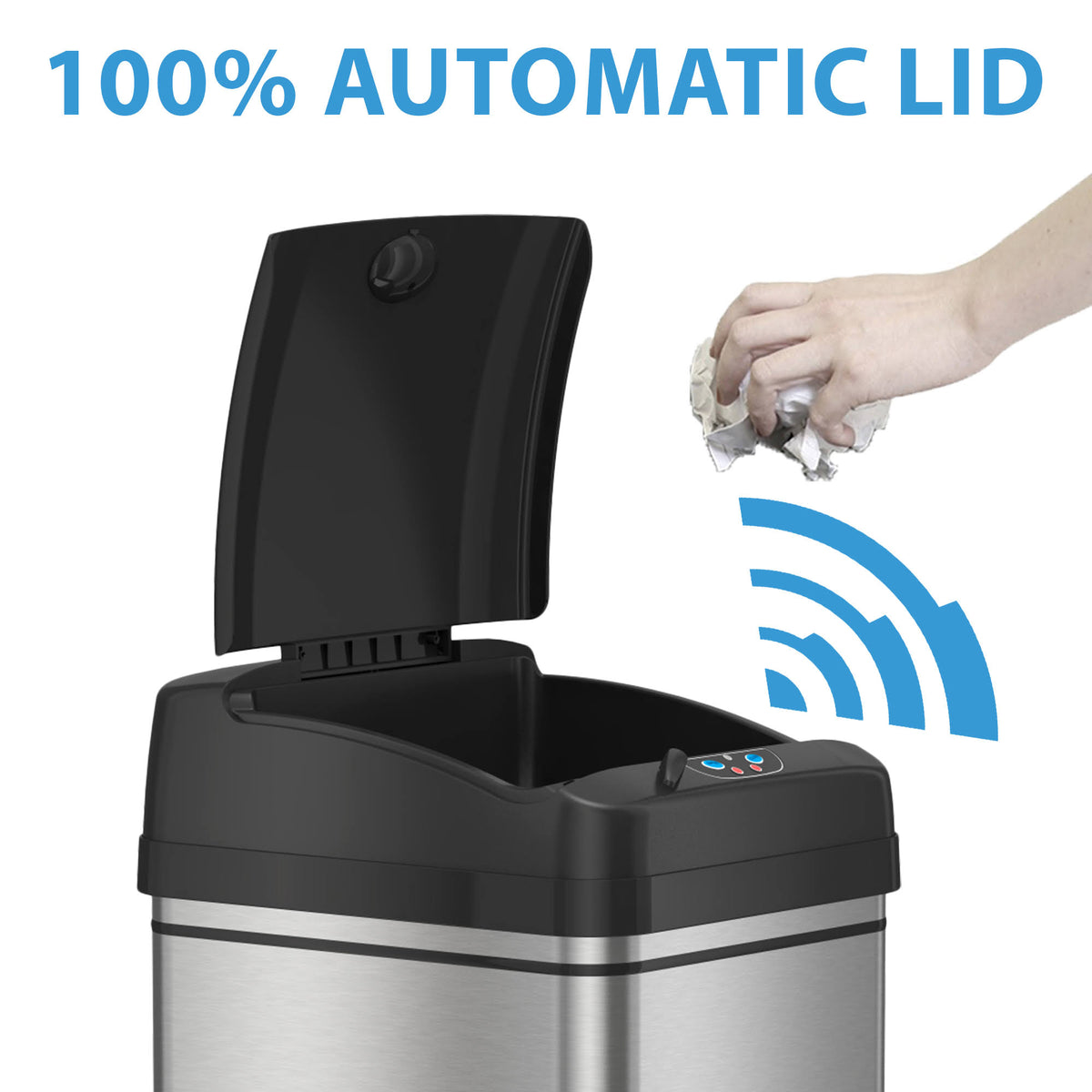 13 Gallon Stainless Steel Sensor Trash Can B220
