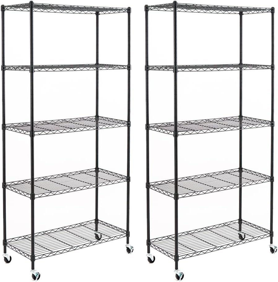 5-Shelf Adjustable Carbon Steel Wire Shelving Unit L62696