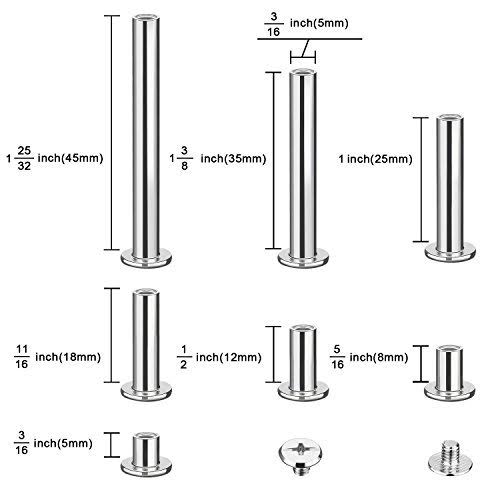 80 Set 5 Sizes Metal Round Cross Head Screw Posts M2395