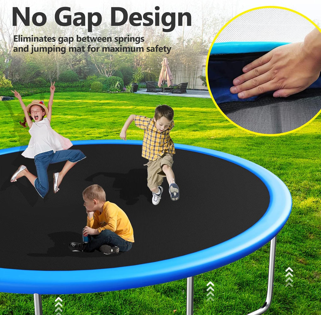 15FT Trampoline with Enclosure Net, Basketball Hoop and Ladder N2102