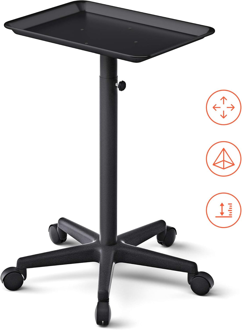 Black Adjustable Salon Tray on Wheels B959