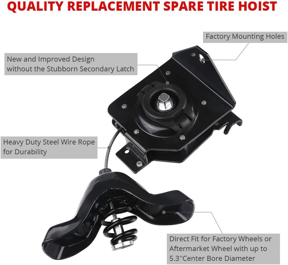 Spare Tire Hoist Carrier Holder Pack of 2 C691