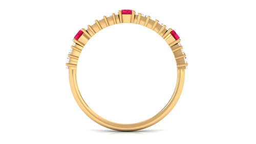 10K Yellow Gold Diamond and Ruby Half Eternity Ring D647332