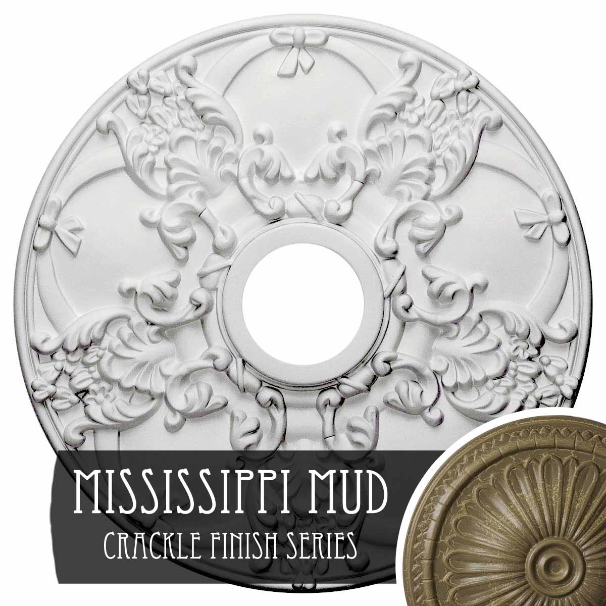 Norwich Ceiling Medallion, Hand-Painted Mississippi Mud A593573