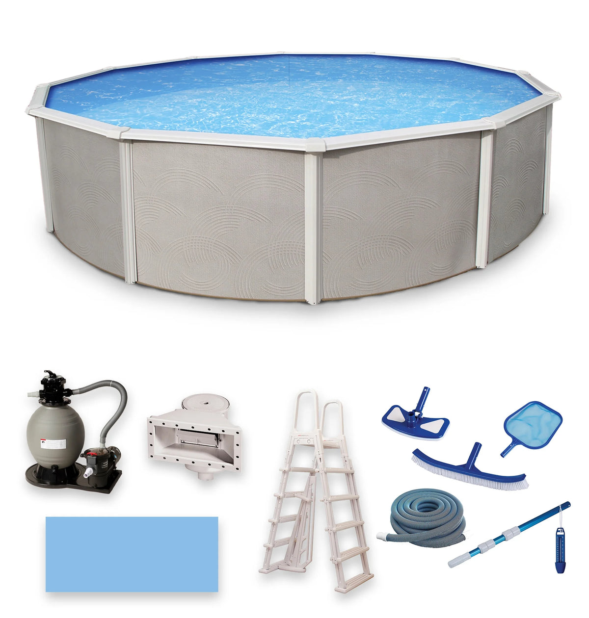 24-ft Round 52-in Deep Metal Wall Swimming Pool O8047
