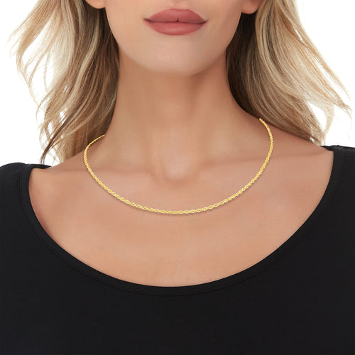 10k Yellow Gold Diamond Cut Rope Chain Necklace W219644