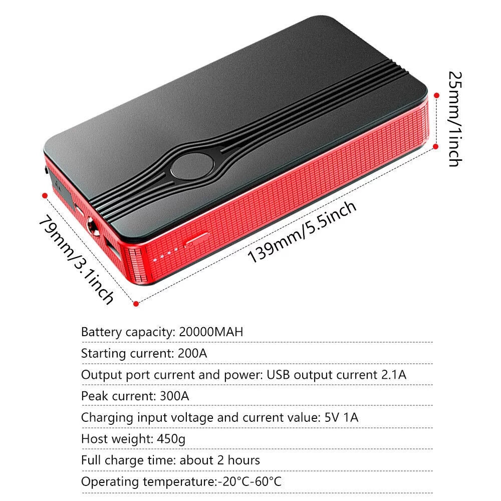 20000mAh 12V Car Jump Starter Portable USB Power Bank A85128
