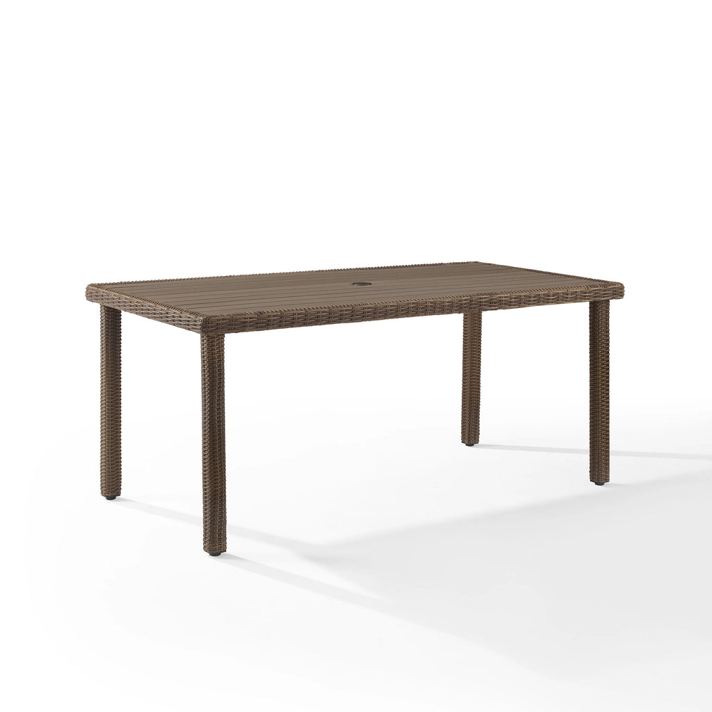 Wicker 6-Person Outdoor Dining Table with Umbrella Hole X354140