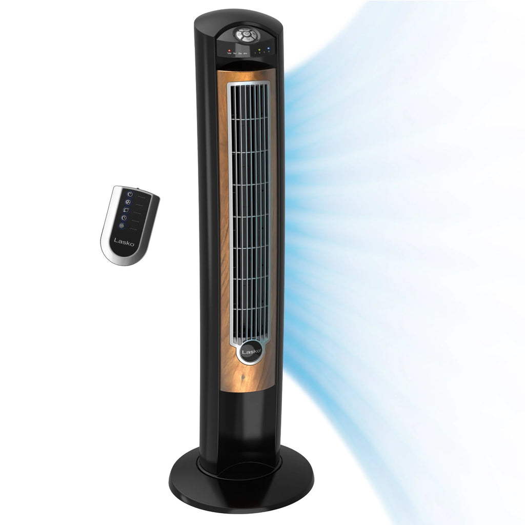 Black Brown Tower Fan with Remote Control I61412