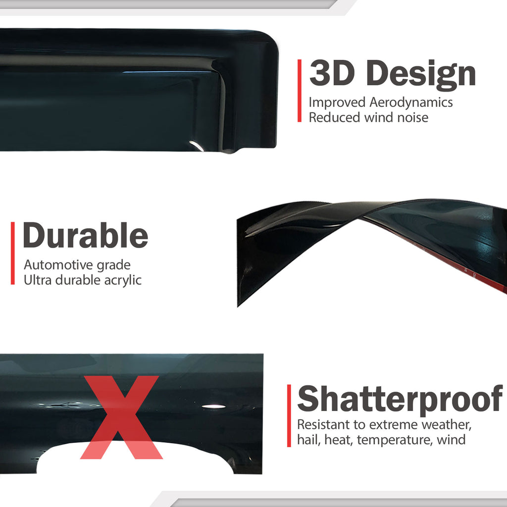 Dark Smoke Acrylic Side Window Deflector Strip, Set of 4 G575