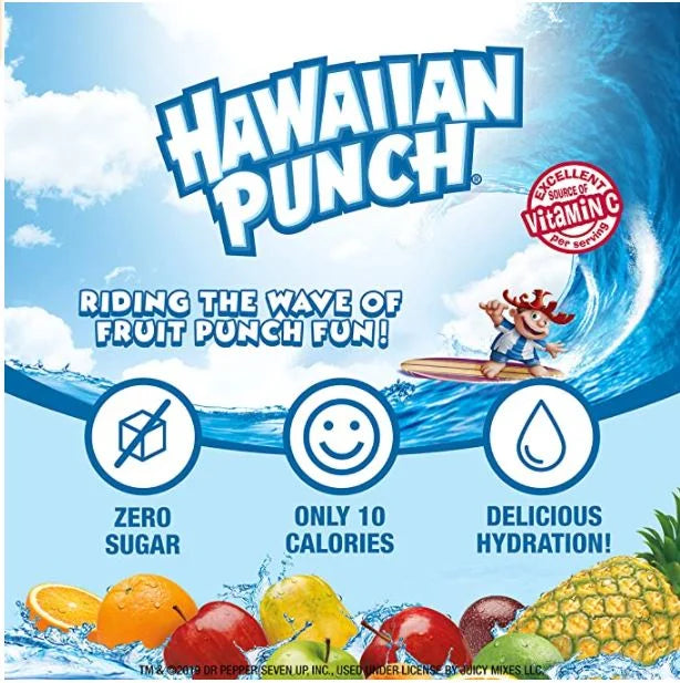 Fruit Juicy Red, Berry Blue Typhoon, Lemon Berry Squeeze, Wild Purple Smash, and Lemon Lime Smash Drink Mix S4254