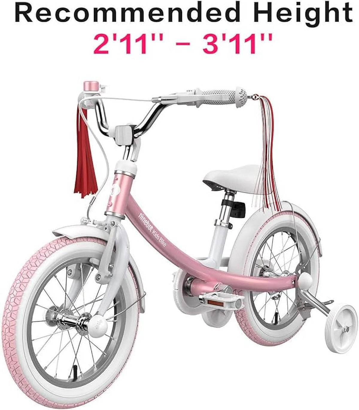 Kids Bicycle 14 in. Pink with Training Wheels R708128