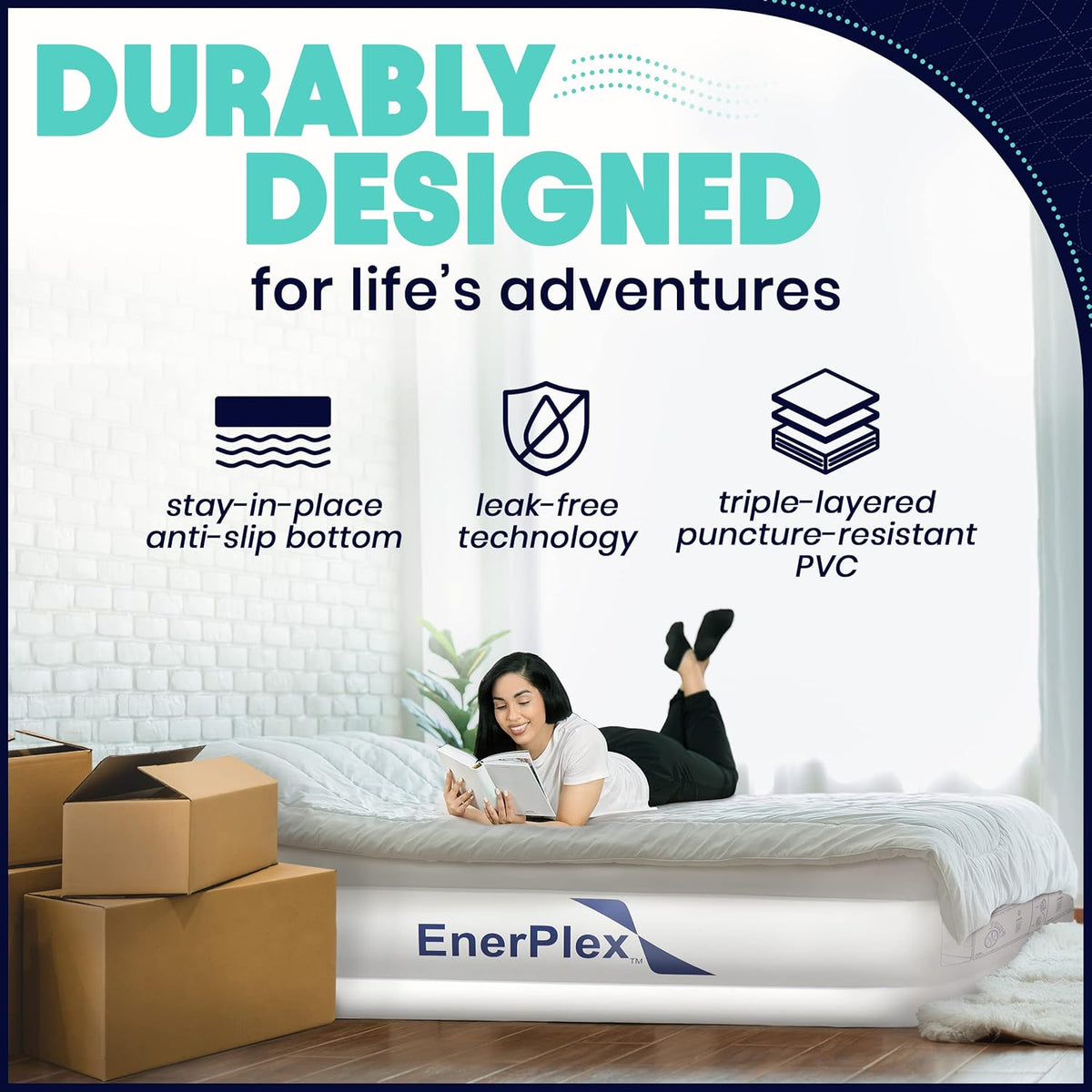 Queen Air Mattress with Built-in Dual Pump W372