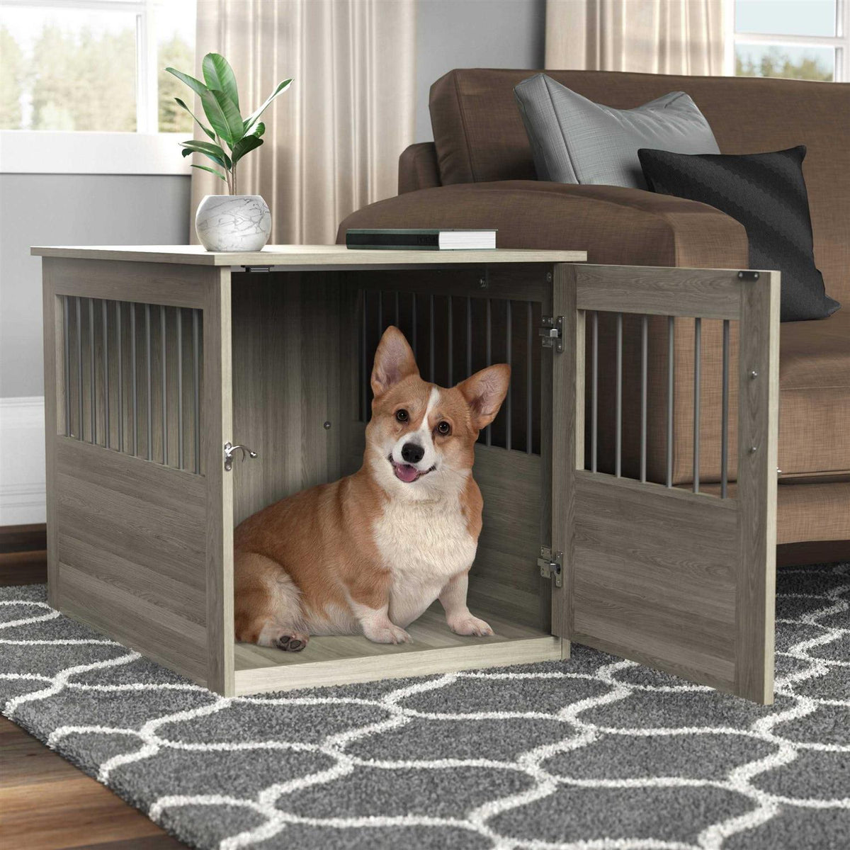 End Table and Pet Crate E9853