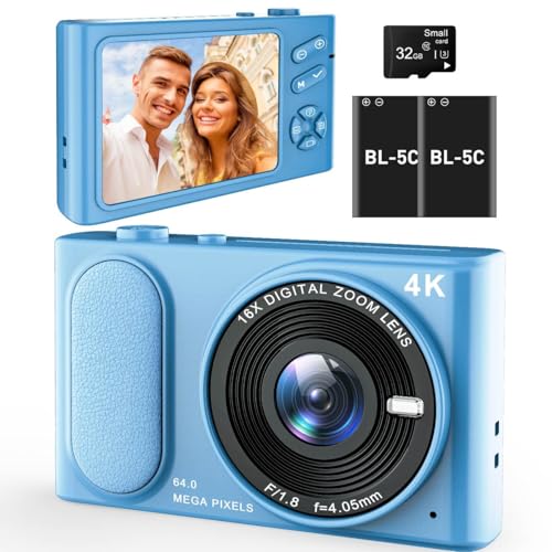 4K UHD 64MP Compact Digital Point and Shoot Camera with 32GB Card Z17921